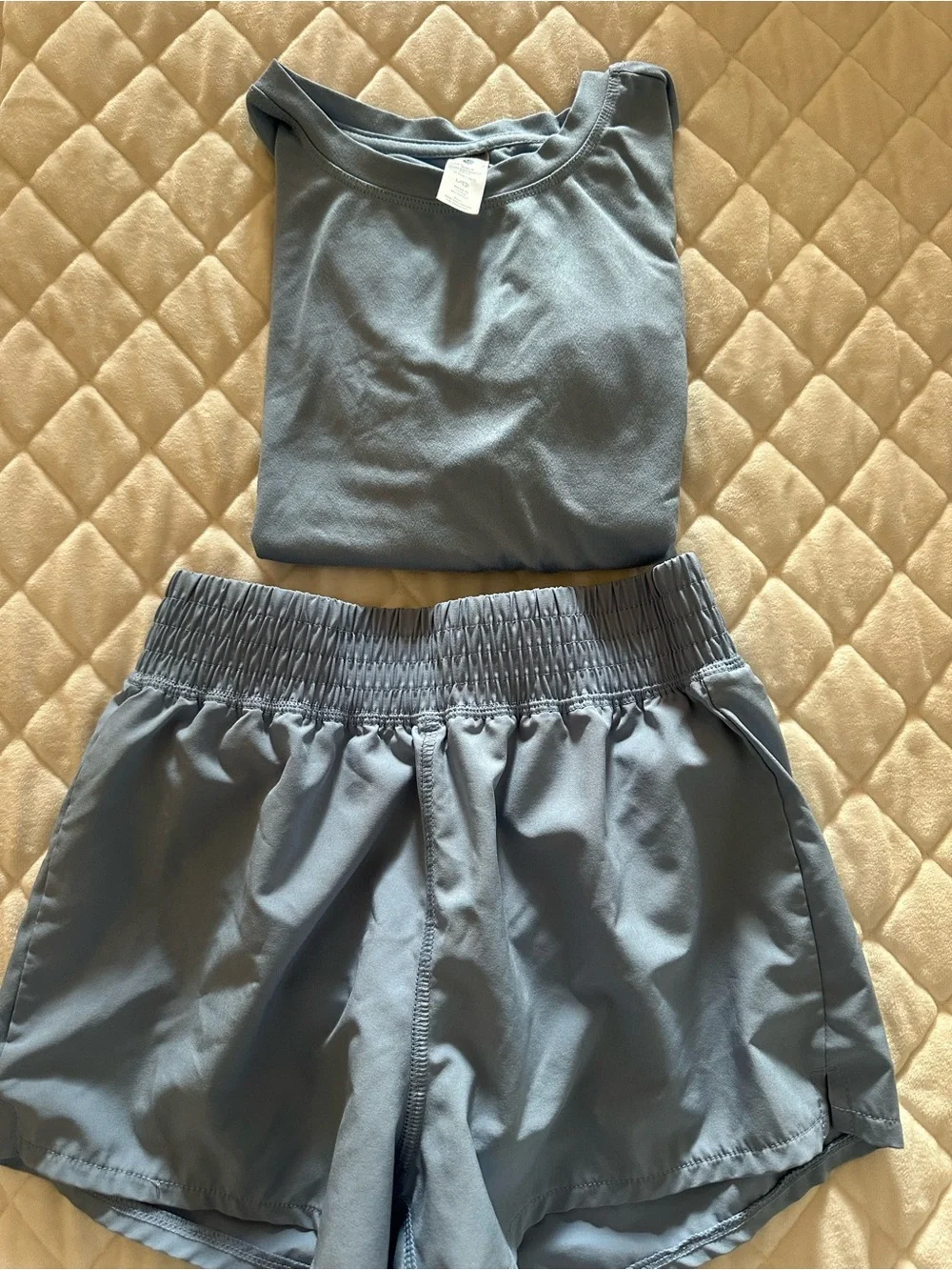 Yogalicious Kids Light Blue Short Sleeve Top & Shorts Set